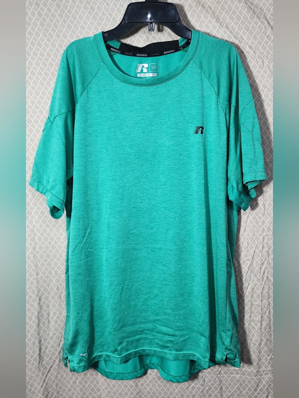 Russell Training Fit Dri-power 360 Green Short Sleeve Tshirt Men's Large Used